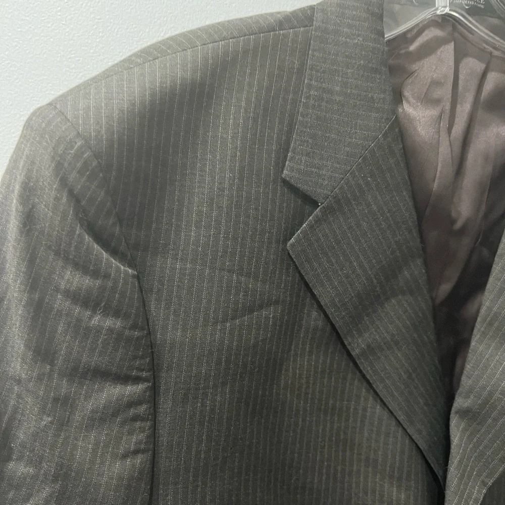 Kenneth Cole grey striped pants suit coat and pants size 44R